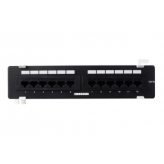 Wirepath Wall Mount RJ45 Cat5e Patch Panel - 12 Port (pieza) Negro