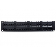 Wirepath Rack Mount RJ45 Cat 5e Patch Panel 48 port (pieza) Negro