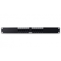 Wirepath Rack Mount RJ45 Cat 6 Patch Panel 12 port (pieza)Negro