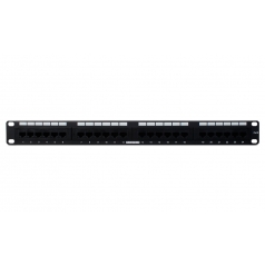 Wirepath Rack Mount RJ45 Cat 6 Patch Panel 24 port (pieza) Negro