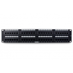 Wirepath Rack Mount RJ45 Cat 6 Patch Panel 48 port (pieza) Negro