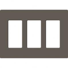 Lutron Claro Screwless Designer Wallplate - 3 Gang - Truffle