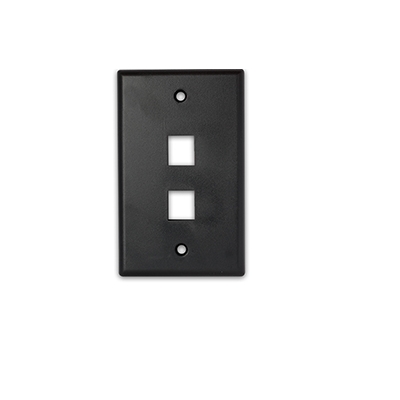 Wirepath 2-Port Keystone Wall Plate (pieza) Negro