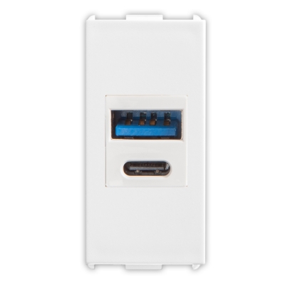 Master - PIXIA Toma USB tipo A y C 100/240V (pieza) Blanco