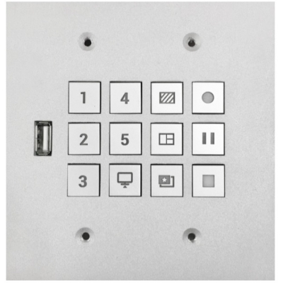 Adena - Panel de control RS-232 para estaciones multimedia AREC KL y LS con botones para las principales funciones (pieza) Blanco