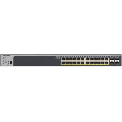 Netgear - Switch de red administrable de 24 puertos Gigabit Ethernet PoE+ 380W y 2 puertos SFP (pieza)