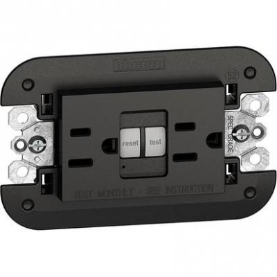 Living-Now Tomacorriente duplex ICFT 15A 127V con autoprueba y protección infantil incluye chasis, negro (pieza)