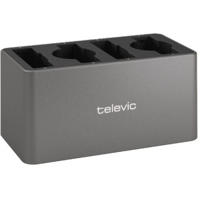 Televic Cockpit Desktop charger for up to 4 Unite pocket transmitters/receivers, Two of the 4 charging bays are compatible with the Unite handheld transmitter (TH), USB and ethernet port, Including power supply (pieza)