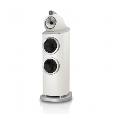B&W - Altavoz pasivo tipo torre de 3 vías con 1 Driver de MF de 6pulg, 2 Drivers de BF de 8pulg, 8 Ohms y RF(-3dB): 17Hz-28kHz (pieza) Blanco
