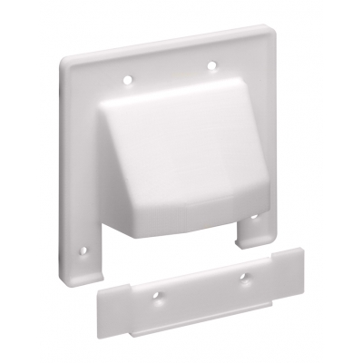 Arlington Reversible Two-Piece Double Gang Low-Voltage Cable Entrance Plate . (pieza) Blanco