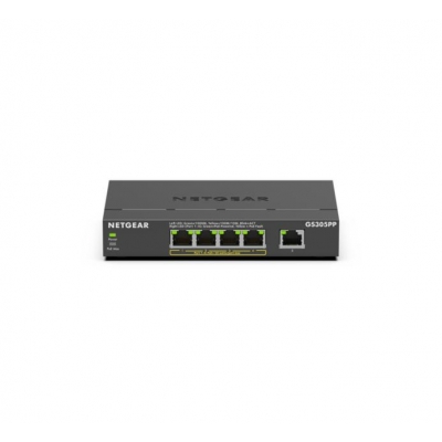 Netgear - Switch de red NO administrable Gigabit de 5 puertos con 4 puertos PoE+ 83 W (pieza) Negro