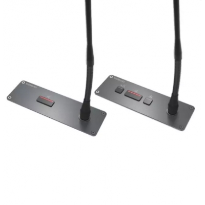 Televic Integrated Flush Mount Chairman Panel with Push & Lock Microphone Connector, Prior and Next-In-Line Button (pieza) Negro