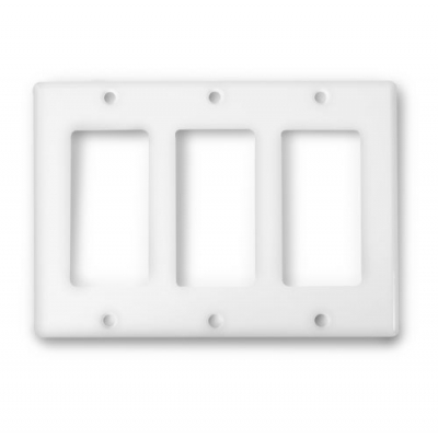 Wirepath Decorative Triple Gang Wall Plate . (pieza) Blanco