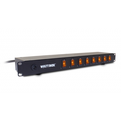 WattBox - Regleta Series 100 con 8 interruptores para montaje en rack de 8 contactos (pieza) Negro