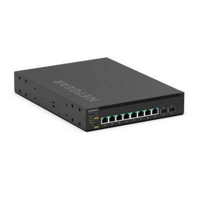 Netgear - Switch de red AV administrable de 8 puertos 2.5G SFP+  con 2 enlaces ascendentes 25GBASE-X SFP28 pieza) Negro
